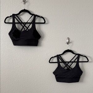 Zyia L Black Velvet Floral and Paisley Light n Tight Strappy Bras